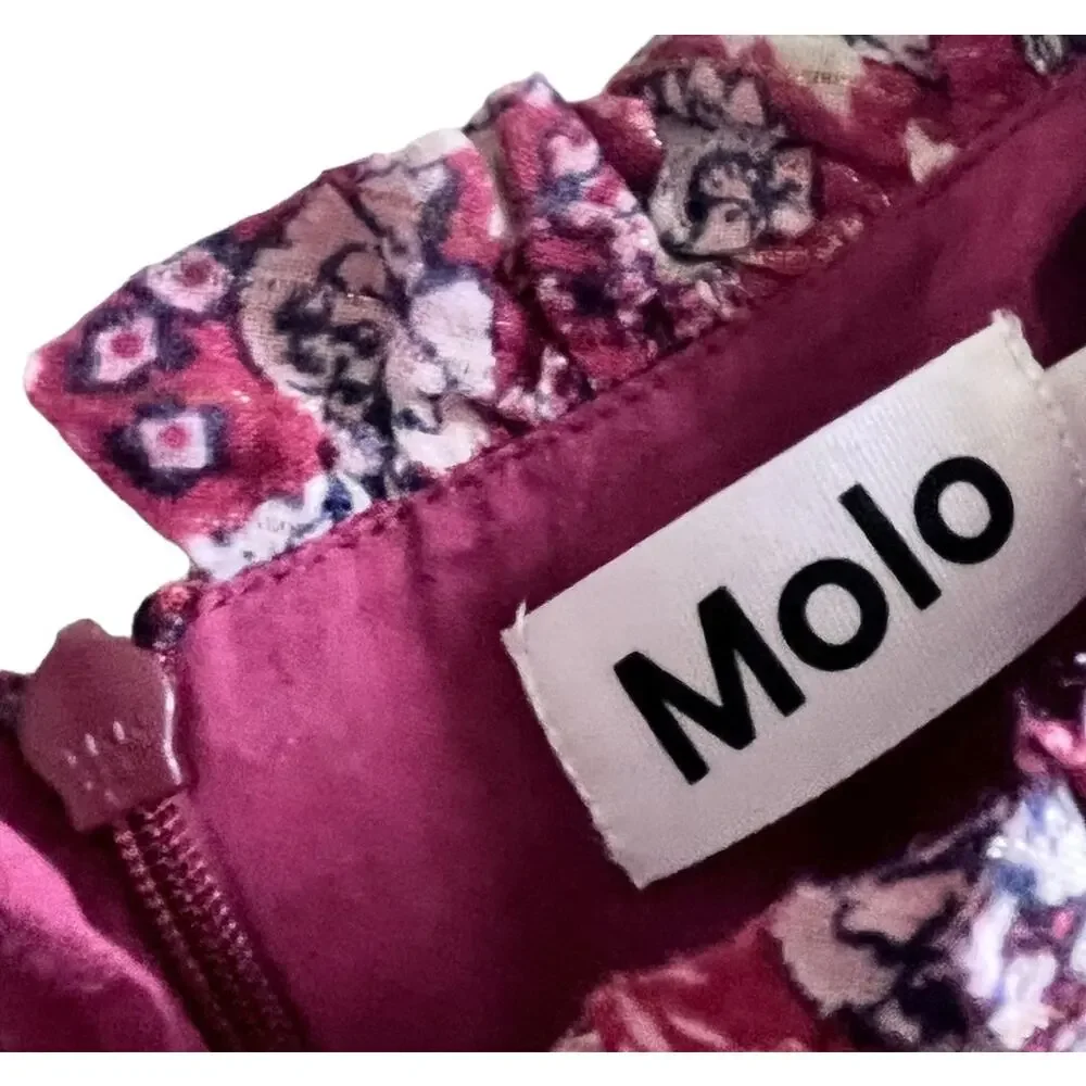 Molo Girls Clair Floral Ruffled Metallic Dress - Size 13/14